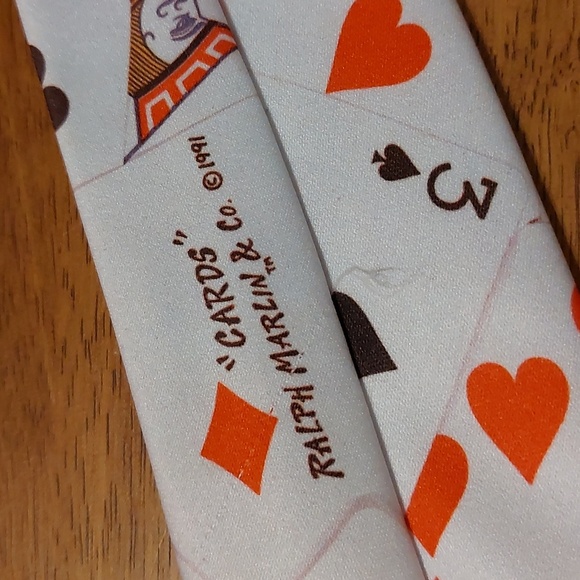 Ralph Marlin 1991 Novelty Casino Playing Cards Print Polyester Necktie USA Made - Picture 7 of 7